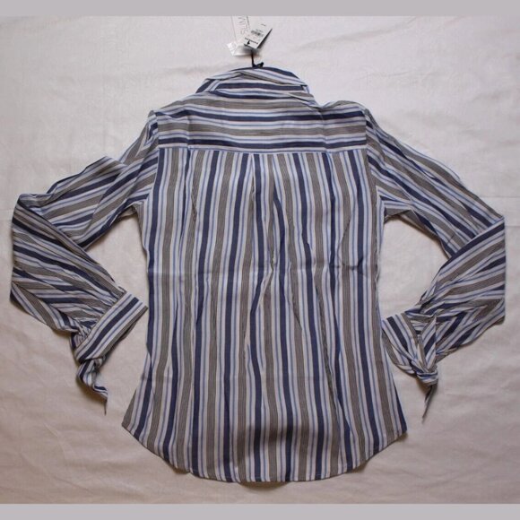 Express Womens Portofino Long Sleeve Slim Fit Striped Button Shirt NWT Size XXS - Picture 3 of 7